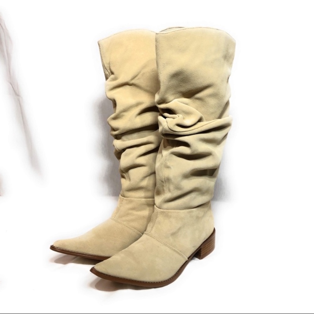 Tan Suede Knee High Boots Size 8 1/2